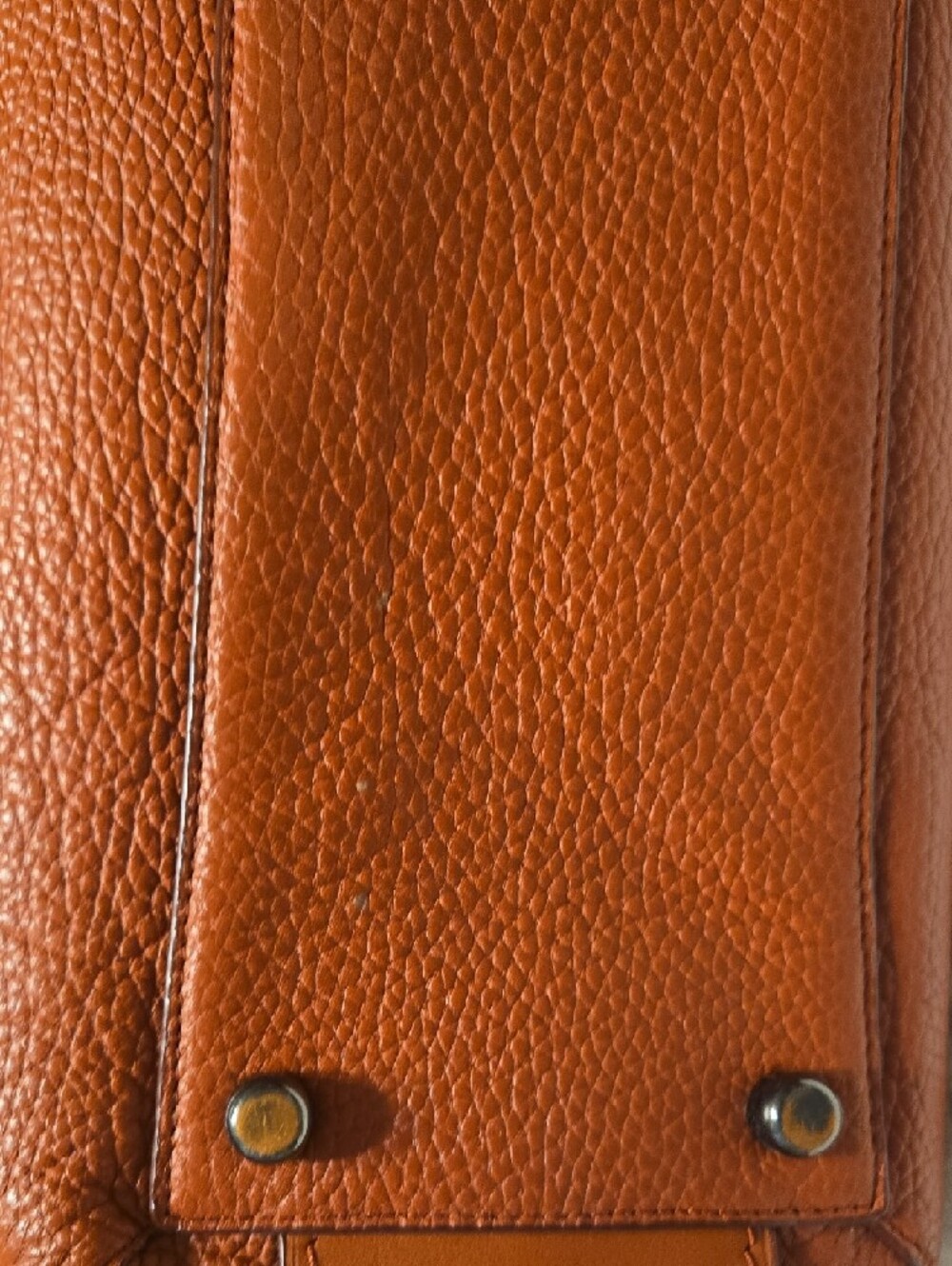 Coach Pebbled Leather Satchel in Cognac Orange - Picture 12 of 16